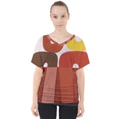 Sophie Taeuber Arp, Composition À Motifs D arceaux Ou Composition Horizontale Verticale V-neck Dolman Drape Top by Sobalvarro