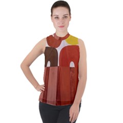 Sophie Taeuber Arp, Composition À Motifs D arceaux Ou Composition Horizontale Verticale Mock Neck Chiffon Sleeveless Top by Sobalvarro