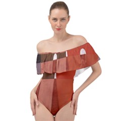 Sophie Taeuber Arp, Composition À Motifs D arceaux Ou Composition Horizontale Verticale Off Shoulder Velour Bodysuit  by Sobalvarro