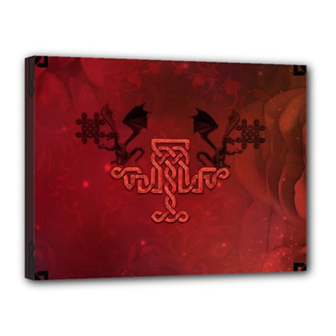 Decorative Celtic Knot With Dragon Canvas 16  X 12  (stretched) by FantasyWorld7