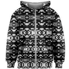 Black And White Modern Ornate Stripes Design Kids  Zipper Hoodie Without Drawstring by dflcprintsclothing