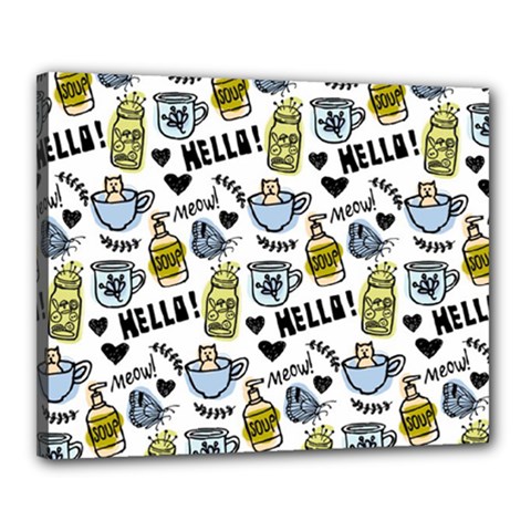Everyday Things Pattern Canvas 20  X 16  (stretched) by Vaneshart
