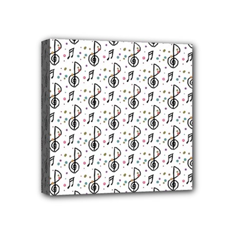 Musical Notes Pattern Mini Canvas 4  X 4  (stretched) by Wegoenart