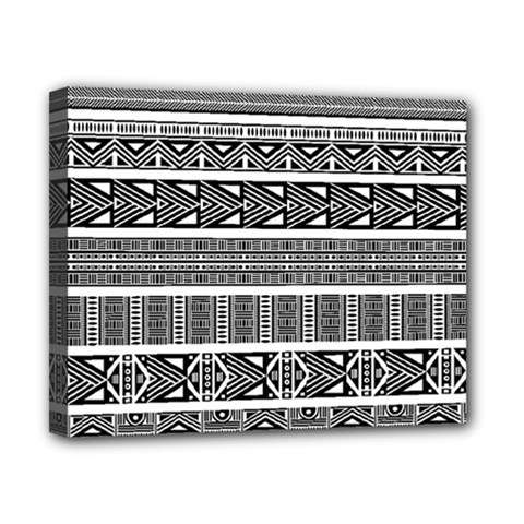 Borders Ikat Ethnic Frame Tribal Canvas 10  X 8  (stretched) by Wegoenart