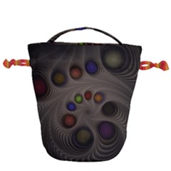 Fractal Fantasy Abstract Pattern Drawstring Bucket Bag by Wegoenart