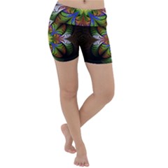 Fractal Flower Fantasy Pattern Lightweight Velour Yoga Shorts by Wegoenart