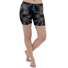 Fractal Flower Fantasy Floral Lightweight Velour Yoga Shorts by Wegoenart