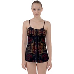 Fractal Fantasy Texture Pattern Babydoll Tankini Set by Wegoenart