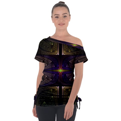 Fractal Fantasy Design Texture Tie-up Tee by Wegoenart