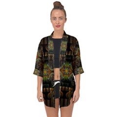 Fractal Fantasy Mystic Design Open Front Chiffon Kimono by Wegoenart