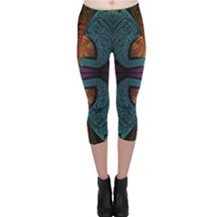 Art Abstract Fractal Pattern Capri Leggings  by Wegoenart