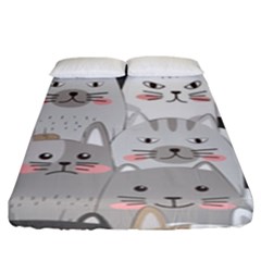 Cute Cats Seamless Pattern Fitted Sheet (king Size) by Wegoenart
