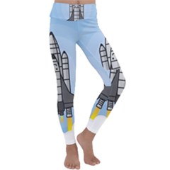Rocket Shuttle Spaceship Science Kids  Lightweight Velour Classic Yoga Leggings by Wegoenart
