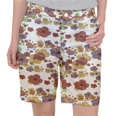 Multicolored Floral Collage Print Pocket Shorts by dflcprintsclothing
