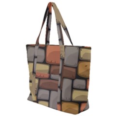 Colorful Brick Wall Texture Zip Up Canvas Bag by Nexatart