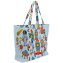 Space Elements Flat Zip Up Canvas Bag View2