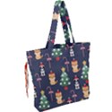 Boston Terrier Welsh Corgi Puppies Seamless Pattern Wallpaper Drawstring Tote Bag View2