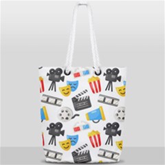Cinema Icons Pattern Seamless Signs Symbols Collection Icon Full Print Rope Handle Tote (small) by Nexatart