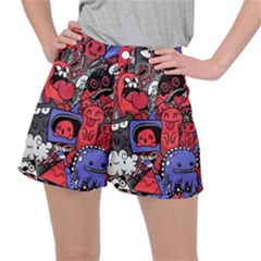 Abstract Grunge Urban Pattern With Monster Character Super Drawing Graffiti Style Vector Illustratio Ripstop Shorts by Nexatart