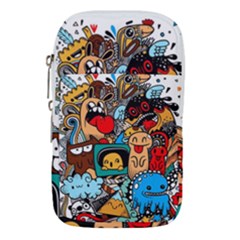 Abstract Grunge Urban Pattern With Monster Character Super Drawing Graffiti Style Waist Pouch (small) by Nexatart