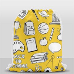 Pattern With Basketball Apple Paint Back School Illustration Drawstring Bag (small) by Nexatart