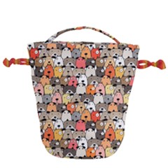 Cute Dog Seamless Pattern Background Drawstring Bucket Bag by Nexatart