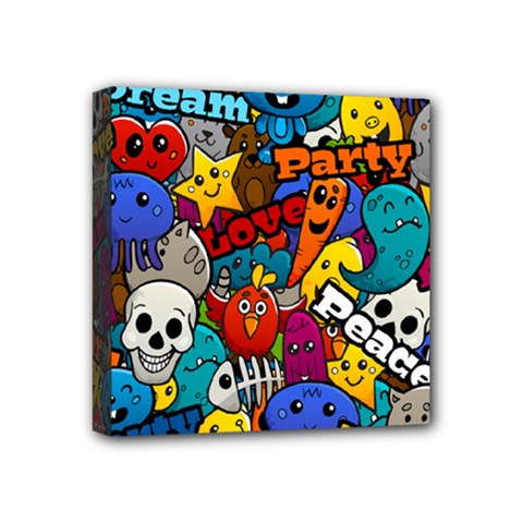 Graffiti Characters Seamless Pattern Mini Canvas 4  X 4  (stretched) by Nexatart
