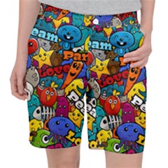 Graffiti Characters Seamless Pattern Pocket Shorts by Nexatart