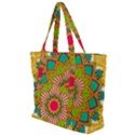 Mandala Patterns Yellow Zip Up Canvas Bag View1