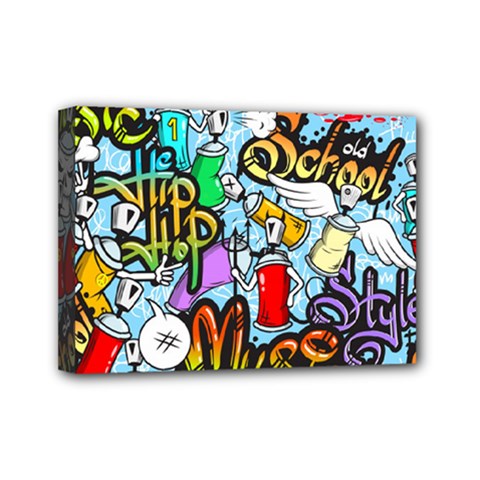 Graffiti Characters Seamless Patternm Mini Canvas 7  X 5  (stretched) by Nexatart