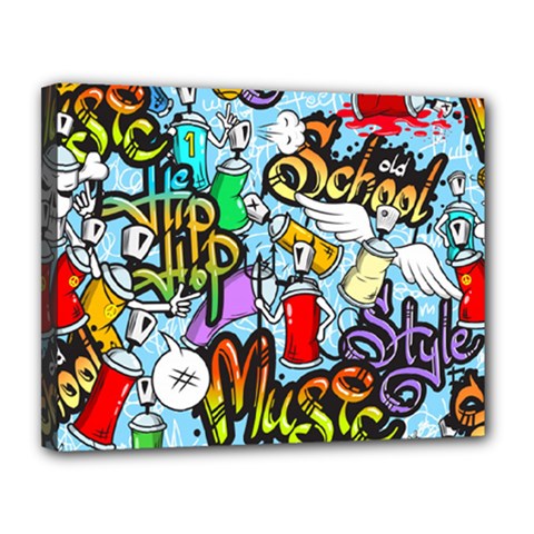 Graffiti Characters Seamless Patternm Canvas 14  X 11  (stretched) by Nexatart