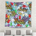 Graffiti Characters Seamless Patternm Square Tapestry (Large) View2