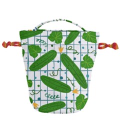 Seamless Pattern With Cucumber Drawstring Bucket Bag by Nexatart