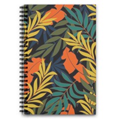 Fashionable Seamless Tropical Pattern With Bright Green Blue Plants Leaves 5 5  X 8 5  Notebook by Nexatart
