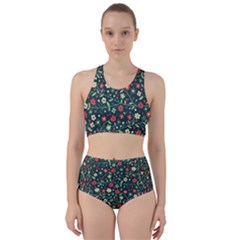 Flowering Branches Seamless Pattern Racer Back Bikini Set by Nexatart