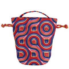Pattern Curve Design Drawstring Bucket Bag by Nexatart