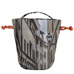 Houses At Historic Center Of Florence, Italy Drawstring Bucket Bag by dflcprintsclothing