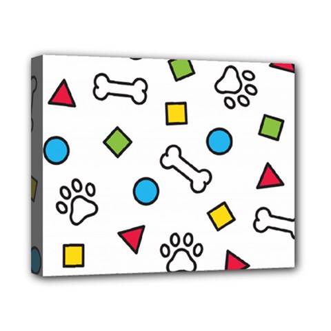 Dog Paw Seamless Pattern Footprint Bone Canvas 10  X 8  (stretched) by Vaneshart
