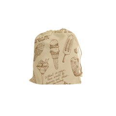 Ice Cream Vintage Pattern Drawstring Pouch (small) by Vaneshart