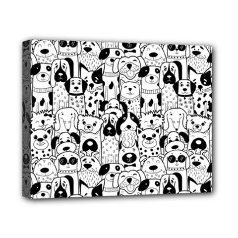 Seamless Pattern With Black White Doodle Dogs Canvas 10  X 8  (stretched) by Vaneshart
