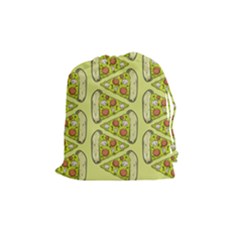Pizza Fast Food Pattern Seamles Design Background Drawstring Pouch (medium) by Vaneshart