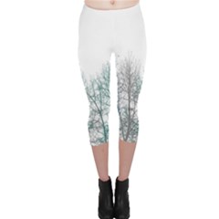Multicolor Graphic Botanical Print Capri Leggings  by dflcprintsclothing