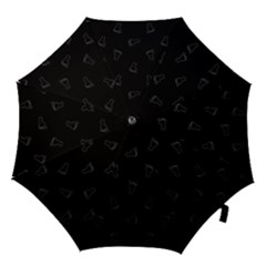 Neon Style Black And White Footprints Motif Pattern Hook Handle Umbrellas (small) by dflcprintsclothing