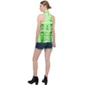 Digital Illusion Halter Asymmetric Satin Top View2