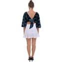 Digital Triangles Tie Back Butterfly Sleeve Chiffon Top View2