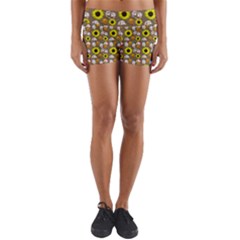 Hawaii Ghost Beige Yoga Shorts by snowwhitegirl
