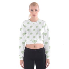 Happy St Patricks Day Symbol Motif Pattern Cropped Sweatshirt by dflcprintsclothing