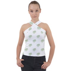 Happy St Patricks Day Symbol Motif Pattern Cross Neck Velour Top by dflcprintsclothing