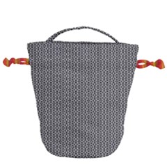Black And White Triangles Drawstring Bucket Bag by Sparkle