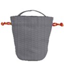 Black And White Triangles Drawstring Bucket Bag View2